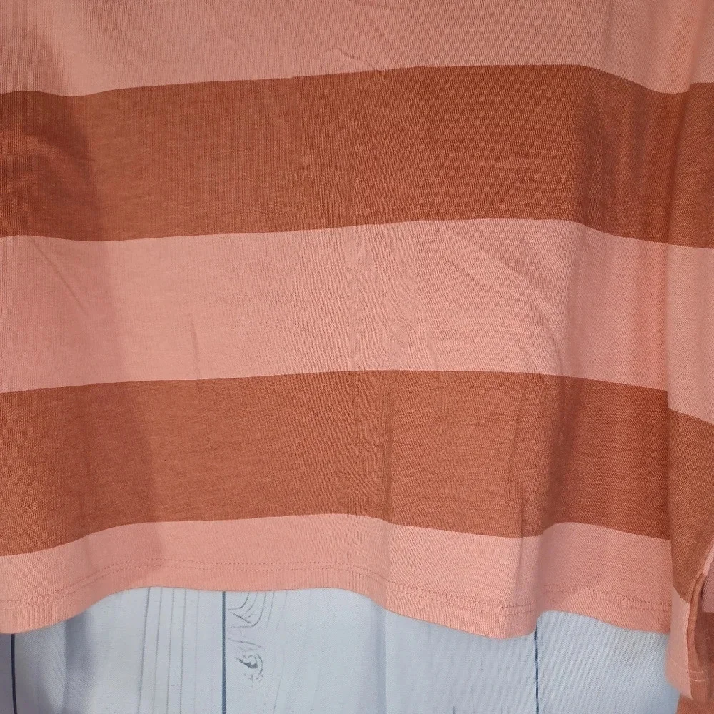 SO striped cropped long sleeve polo rugby-style preppy Y2K School shirt - Picture 11 of 12